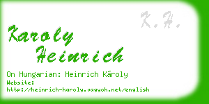 karoly heinrich business card